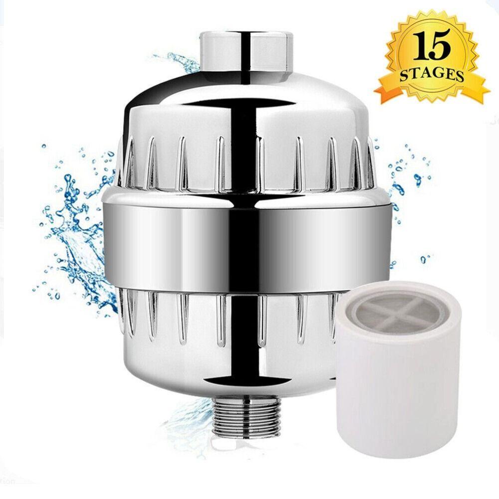 Removal Bathroom Activated Carbon Hard Water Purification Softener 15 Stages Shower Head Filter