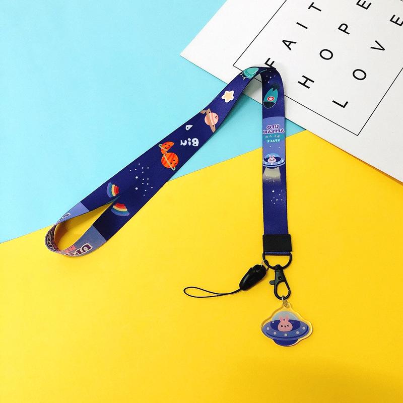Cartoon Mobile Phone Lanyard, Cute Pendant, Wide And Flat Braided Belt, Lanyard, Key, Badge, Card Cover, Neck Lanyard.