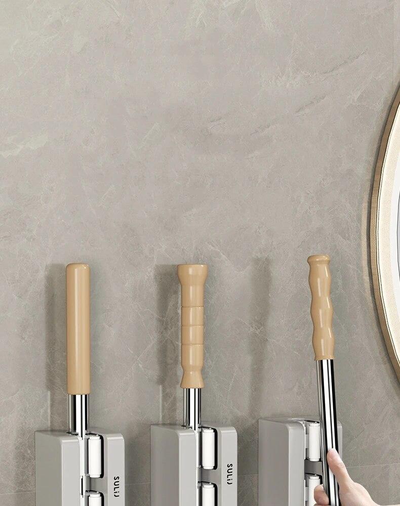 1/2pcs Adhesive Multi-Purpose Hooks Wall Mounted Mop Organizer Holder RackBrush Broom Hanger Hook Kitchen Bathroom Strong Hooks