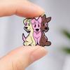 Brooch Pin, Cartoon Animal Pattern Lapel Pin, Zinc Alloy Enamel Outfit Badge with Cats Dogs Elephants Mice Cheese Shape