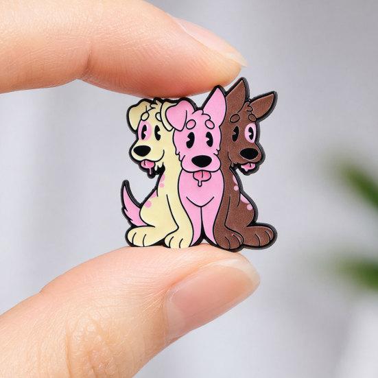 Brooch Pin, Cartoon Animal Pattern Lapel Pin, Zinc Alloy Enamel Outfit Badge with Cats Dogs Elephants Mice Cheese Shape