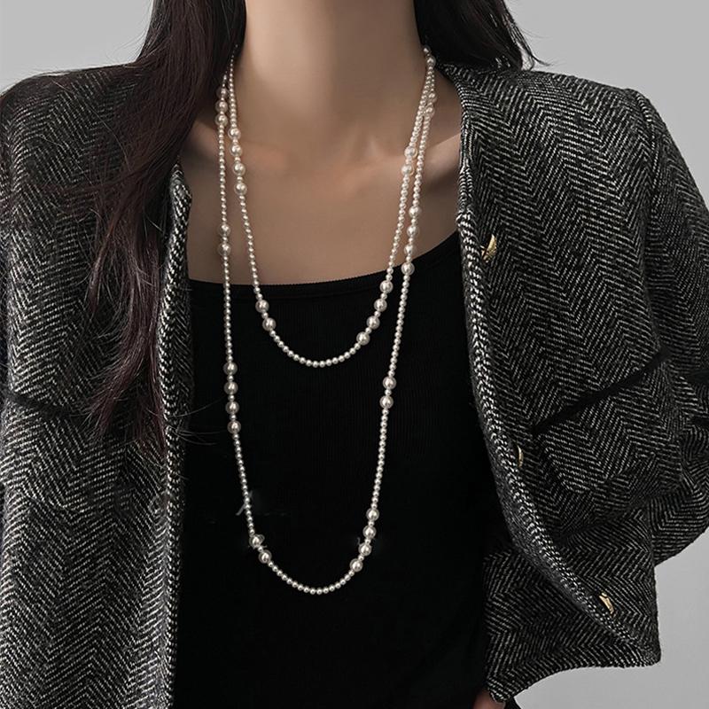 Винтажное жемчужное многослойное жемчужное ожерелье из бисера для женщин, сладкие элегантные украшения для вечеринок, свадебные подарки