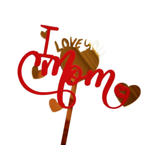 Yousheng Многофункциональный Топпер для торта без заусенцев, акриловый цветок розы, сердце, День матери, выбор кексов, товары для вечеринок