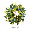 Door Spring Wreath Realistic Artificial Floral Wreaths with Green Leaves for Home Wall Door Decoration
