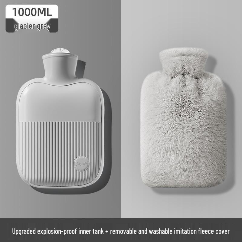 Plush Imitation Rabbit Fur Hot Water Bottle: Hand, Foot, and Bed Warmer