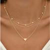 3pcs Women's Pearl Necklace Set Gold Fashion Love Heart Pendant Waterproof Hypoallergenic Collarbone Neck Chain Jewelry