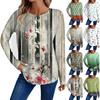 Women's Fashion Casual Long Sleeve Floral Print Round Neck Top