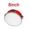 Wooden Round Tambourine 4/6/7/8/10 Inch Single Row Jingles Red Handheld Percussion Instrument for Beginner Tambourine Player