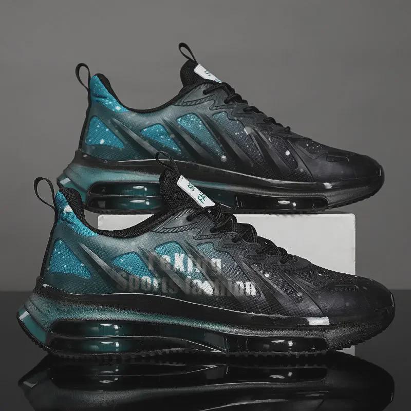 Men's Summer 2024 Breathable Shock-Absorbing Air Cushion Mesh Running Shoes Height-Increasing Korean Style.