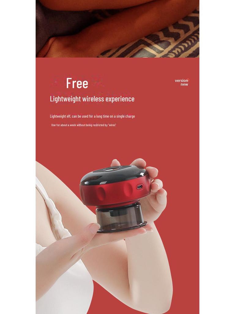 Smart Electric Cupping & Scraping Device with Wireless Charging & Heat Therapy