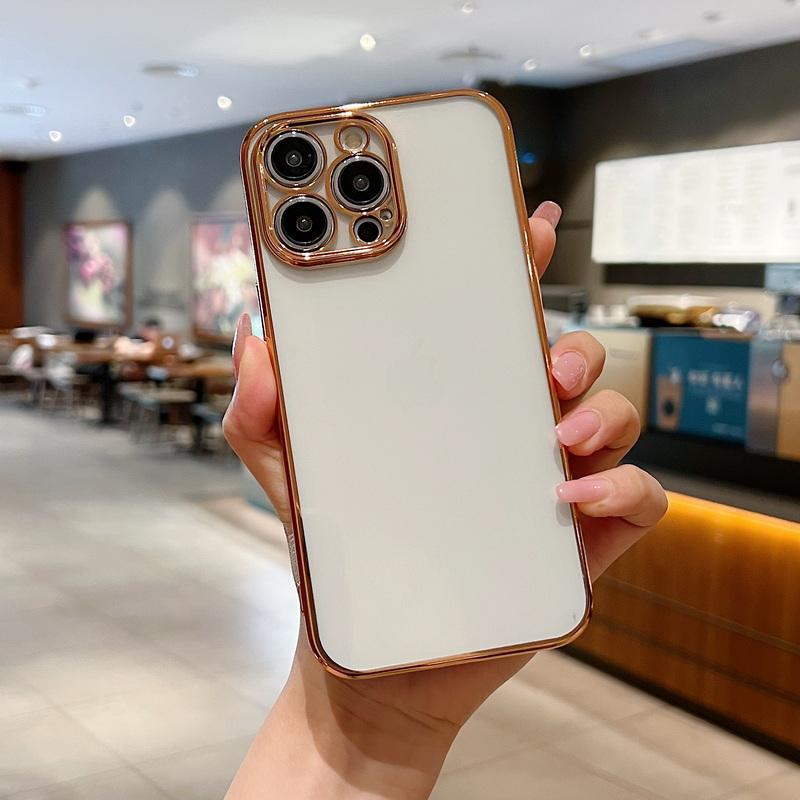 Классический ультратонкий мягкий чехол с квадратной рамкой для iPhone 15 14 Pro 13 12 11 Pro Max 7 Plus XS MAX, прозрачный прозрачный чехол
