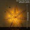 30-75cm Christmas Hollow Star Hanging Ornament Paper Lampshade Window Grille Decor for Home Wedding Holiday Gift