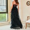 Women's Fashion Solid Color Lace Mesh Sheath Sexy Evening Dress
