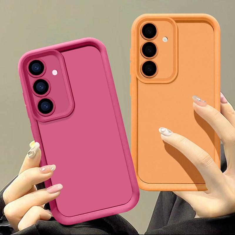 Однотонный чехол-бампер для телефона в стиле конфетти для Samsung S25 S24 FE S23 Ultra S22 Plus S21 S26 A17 A57 A56 A55 A36 A16 A26 A35 A15 A54 A53 A52 A34 A14 5g Чехол