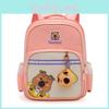 Backpack Childrens With Capybara Print Design And High Capacity For Daily School