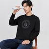 Qipilang Men's Embroidered Wolf Head Fleece Sweatshirt