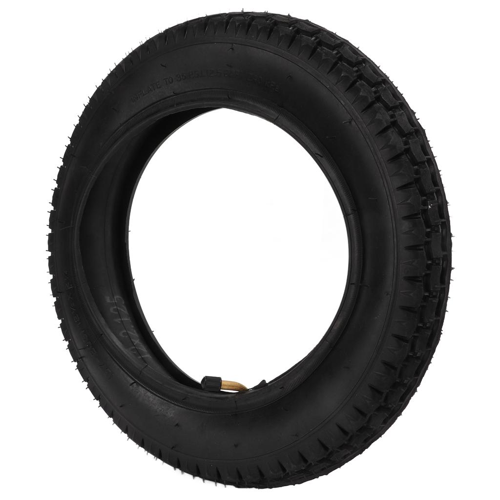 12 1/2x2 1/4 Tire and Inner Tube Set with Angled Valve Stem for Electric Bicycle