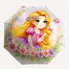 1pc Adorable Rapunzel and Animals Automatic 3-Fold Umbrella Design, Cute Cartoon Pattern, Portable Outdoor Umbrella, Perfect, Holiday Gift f