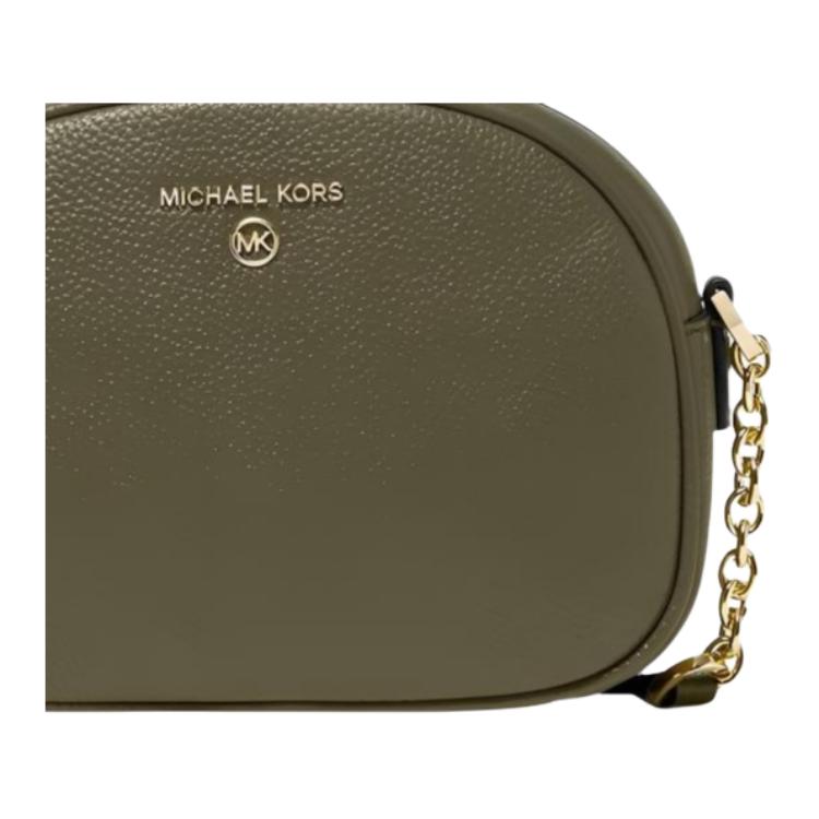 Michael Kors MK Jet Set Charm 19 Золотой Логотип-Буквы Текстурированная Кожаная Сумка Через Плечо Женская Сумка Через Плечо Оливково-Зеленая 32F2GT9C0L-OLIV