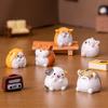 6Pcs/set Cartoon Hamster Animal Miniatures Resin Ornaments Fairy Garden Decoration Moss Terrarium Micro Landscape