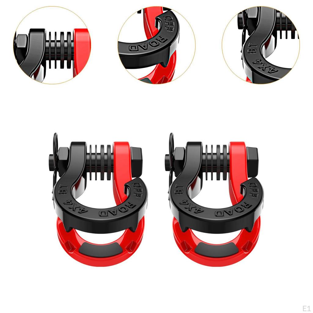 2 шт. D-образные разъемные скобы для буксировки, стальные запасные части, премиум-класса, для бездорожья