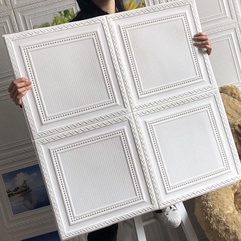 3d Потолок 70*70см Наклейки на стену Спальня Гостиная Украшение Мягкая упаковка Поролоновые наклейки Водонепроницаемые обои Фоновая стена