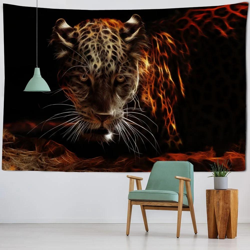 Гобелен с рисунком дикого животного и тигра, гобелен для спальни, гостиной, украшение на стену дома, гобелен