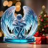 2D Acrylic Jesus Nativity Ornament Angel Wing Table Sign with Base Home Office Desktop Bookshelf Religious Christmas Decoration