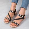 Модные женские туфли, женские сандалии с эластичной резинкой, повседневные сандалии с бисером, женские летние сандалии больших размеров на плоской подошве