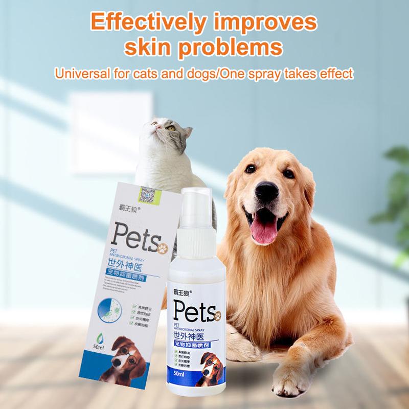 Лечение кожи домашних животных для собак и кошек, противогрибковый спрей для домашних животных, лечение кожных заболеваний у собак от клещей и блох