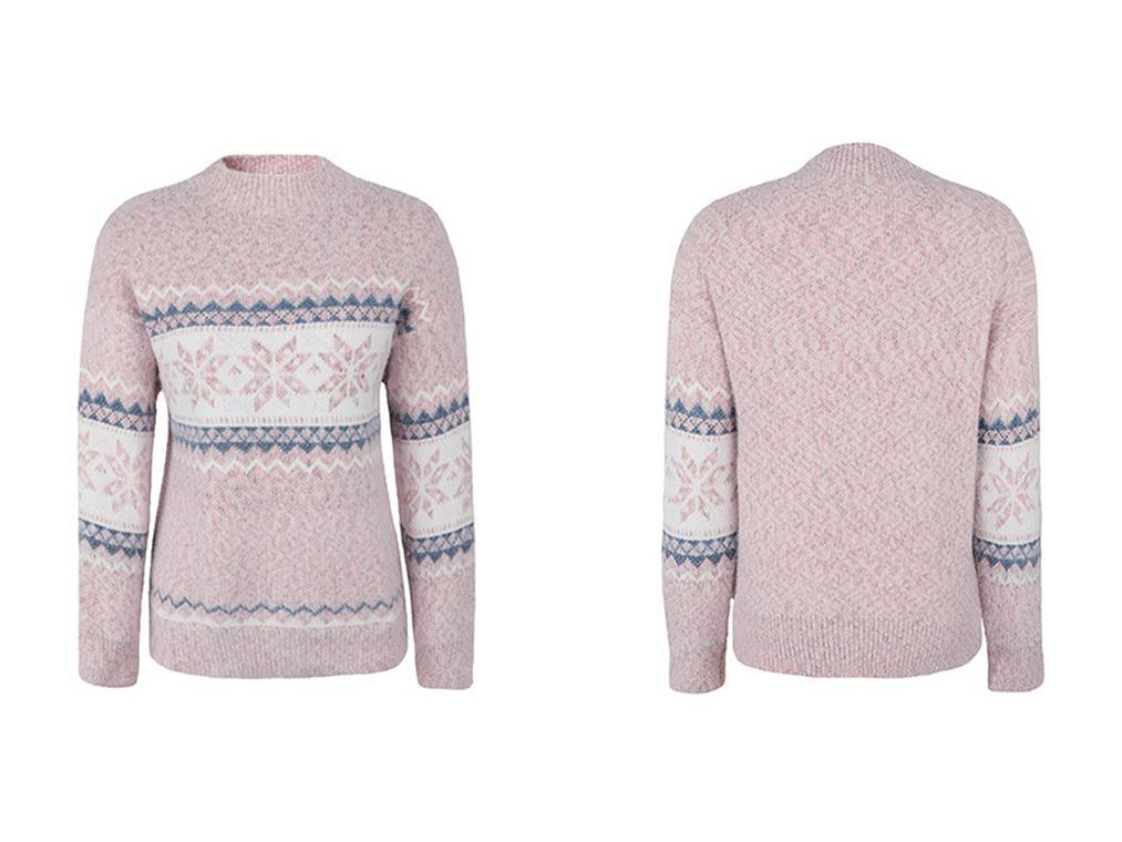 Mao Mao Yu 2023 Осень/Зима Снежинка Полувысокая Горловина Женский Рождественский Свитер