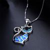 Exquisite Women Fashion Chain Cat Pendant Earrings Jewelry Opal Necklace