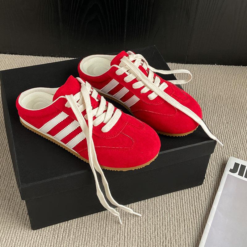 Баотоу полутапочки женские летние 2025 новые супер огонь без каблука желтые немецкие тренировочные туфли ленивые на одной педали женская обувь