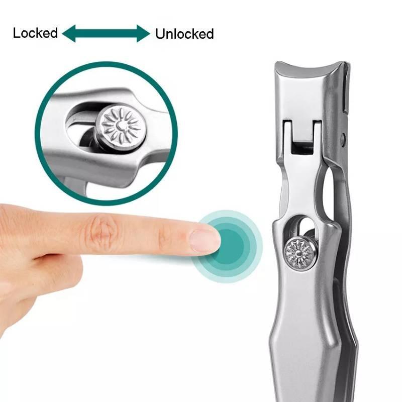 Премиальный набор кусачек для ногтей из нержавеющей стали с защитой от брызг для толстых ногтей в стильном металлическом футляре