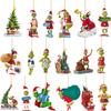 18X Merry Christmas Grinch Ornament Xmas Tree Hanging Figure Decoration Pendants