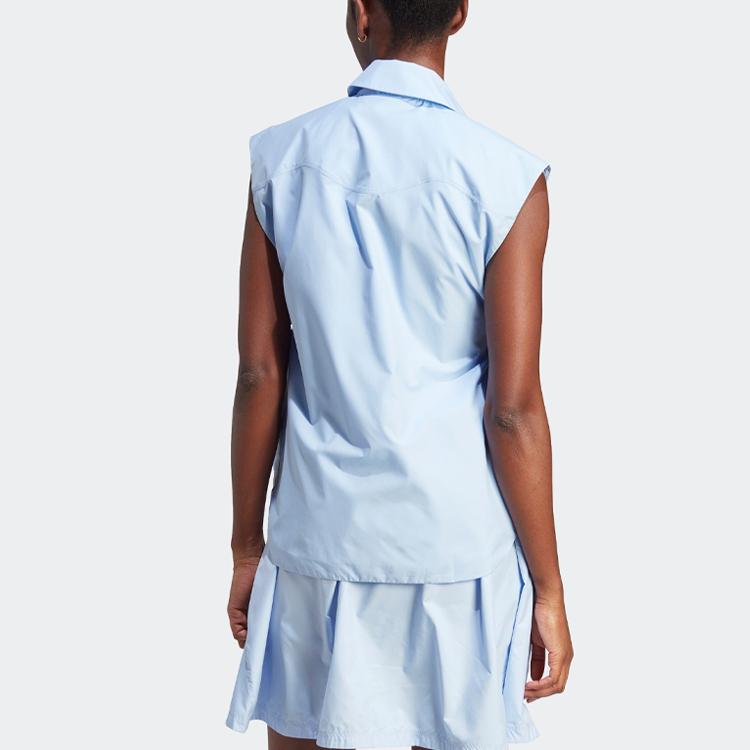 Adidas City Escape Casual Sports Vest With Stand Collar Women Vest Blue IA2138
