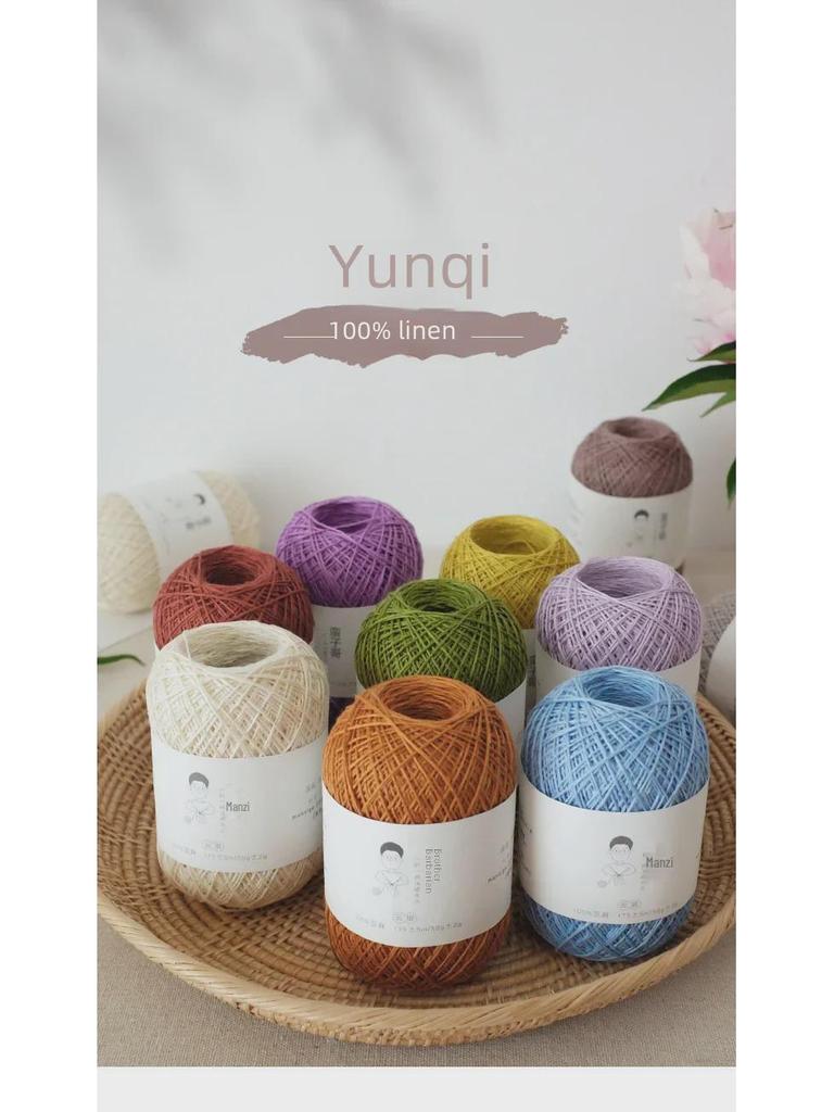 Yunfei 100% лен Нет. 5 тонких ниток для ручного вязания крючком и рукоделия
