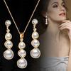 Long Pendant Necklace Drop Dangle Earrings Set Bridal Women Fashion Wedding Jewelry Accessories ADM