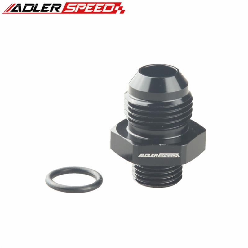 ADLERSPEED AN6 6AN Male Flare To 6AN O-Ring ORB Straight Adapter Fitting Blue/Black