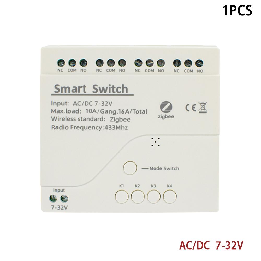 Шлюз Zigbee 3.0 12В 24В AC DC 1/2/4КН Радиочастотный Умный Переключатель WIFI Дистанционное Управление 433 10А Модуль Переключателя Реле Работает с Tuya