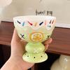 Девушка с высоким уровнем внешности Расписанная вручную Пирамида мороженого Высокий стакан Домашняя чашка для завтрака Подглазурная роспись Чашка для питья и Сувениры