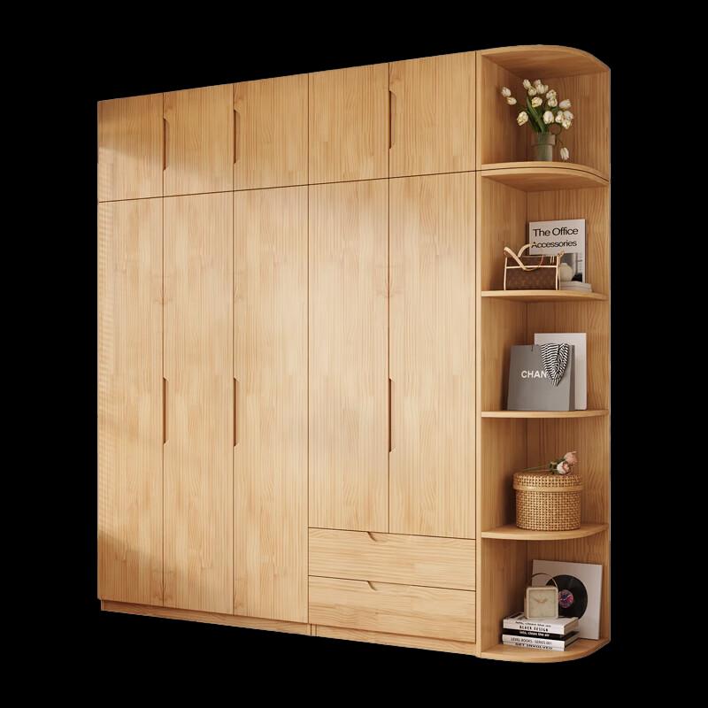 Mei Walnut Multi-Door Combination Wardrobe