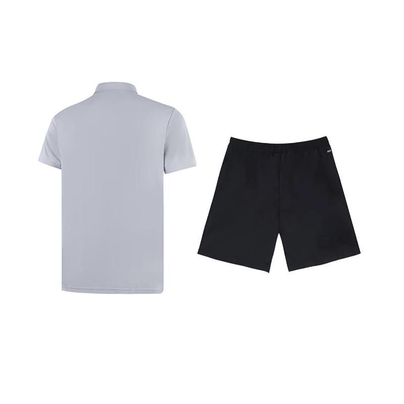 Li-Ning Solid Color Fashion Simple Quick-Dry Comfortable Breathable Versatile Short Sleeve Polo Shirt Casual Sports Set APLV029-14+YKSV147-2