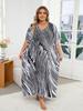 Black Striped Loose Women's Kaftan Robe Oversized Homewear Lounge Wear Summer Wear Bathing Suit Cover Up Outfit  Q1594