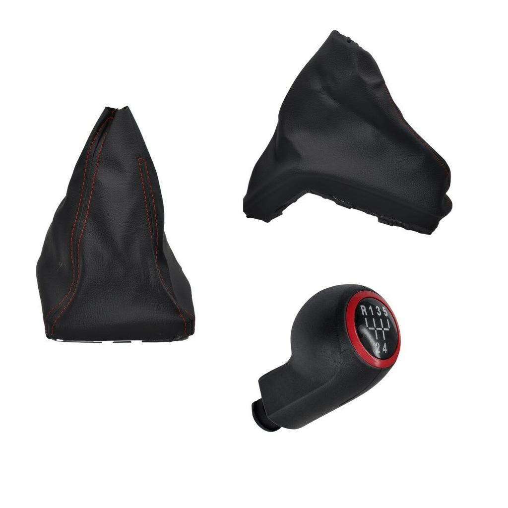 Handbrake-Gear Gaiter and Shift Knob (5)- RED for Opel Astra H