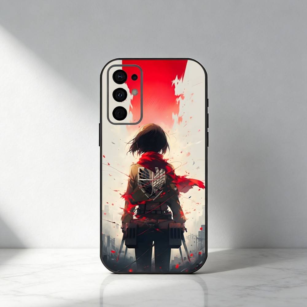 HD Печатный чехол для телефона Аниме Атака Титанов Для Samsung S25, S24, S21, S22, S23, S20, Ultra, S26, Plus, Fe, Note, 5G Черный чехол