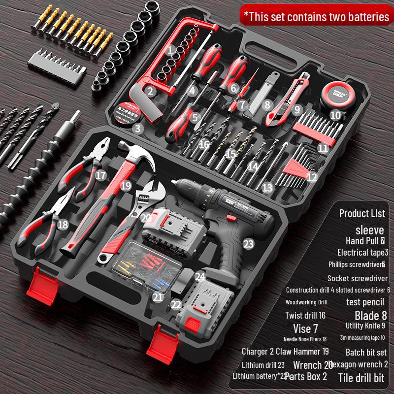 Многофункциональная электрическая дрель и набор инструментов для бытового и плотницкого ремонта