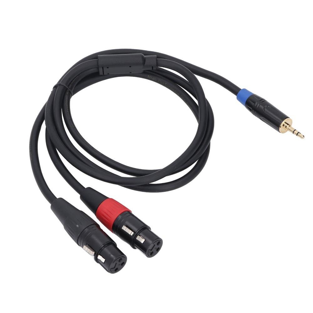 Plug and Play Dual Female 3Pin XLR to 3.5mm Y Splitter Cable for Audio Console