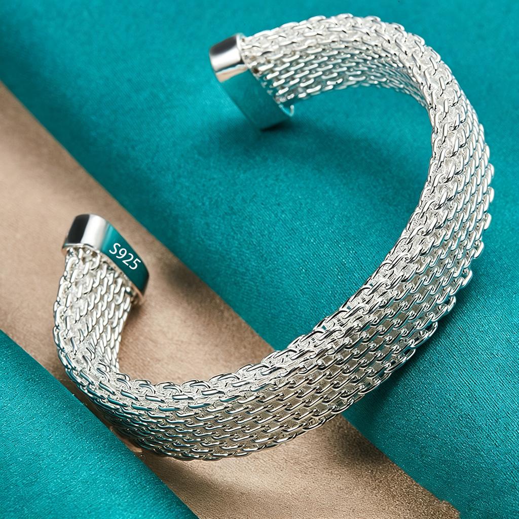 PANJBJ Серебряный браслет-манжета 925 пробы с пером, регулируемый, для пары, готический панк-дизайн, женские украшения, подарок, счастливый браслет, дропшиппинг