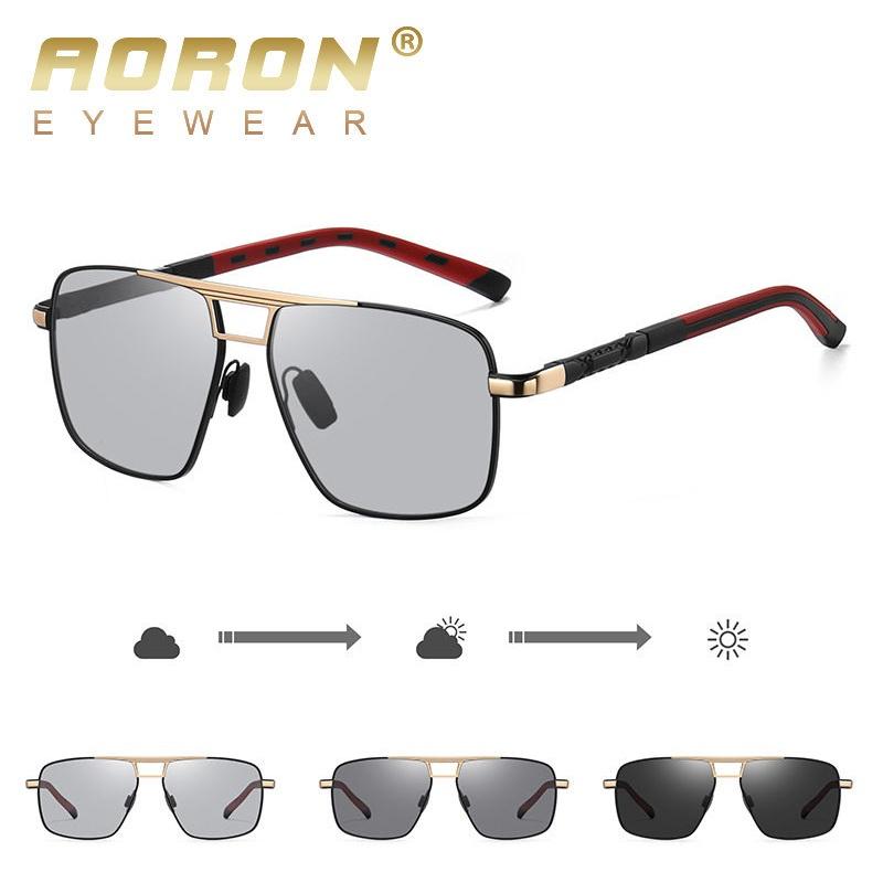 aoron Металлические фотохромные поляризационные солнцезащитные очки для мужчин и женщин, спортивные очки для вождения и рыбалки